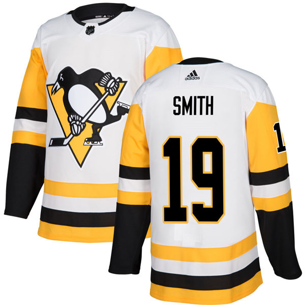  Mens Pittsburgh Penguins #19 Reilly Smith adidas Away White Player Jersey 