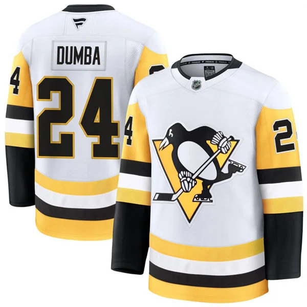  Mens Pittsburgh Penguins #24 Matt Dumba Fanatics Away White Premium Player Jersey 