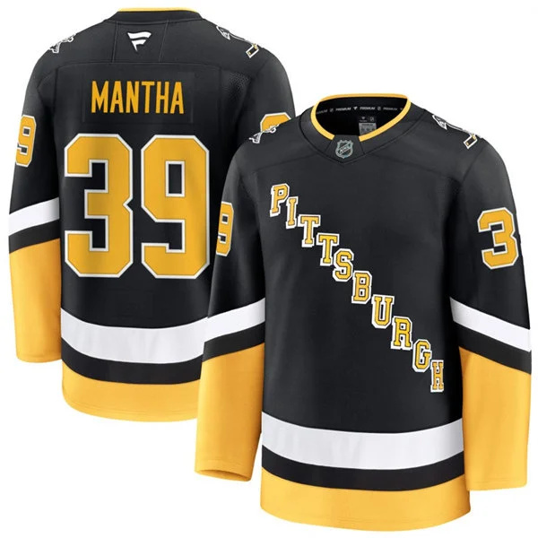  Mens Pittsburgh Penguins #39 Anthony Mantha Fanatics Black Alternate Throwback Jersey 