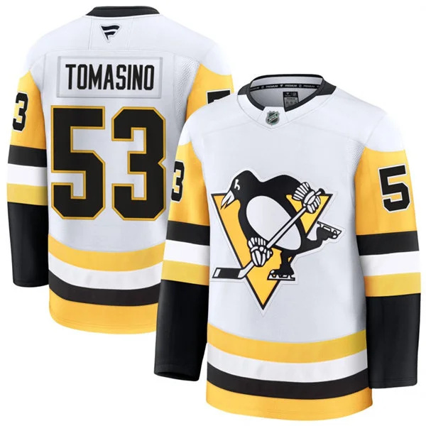  Mens Pittsburgh Penguins #53 Philip Tomasino Fanatics Away White Premium Player Jersey 