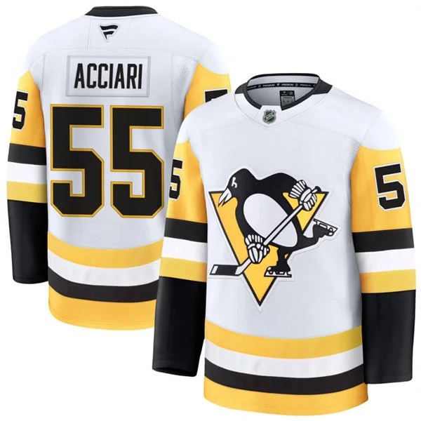  Mens Pittsburgh Penguins #55 Noel Acciari Fanatics Away White Premium Player Jersey 