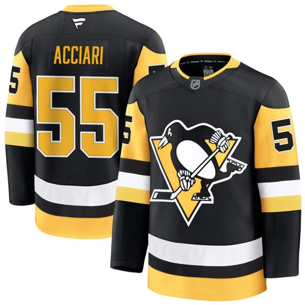  Mens Pittsburgh Penguins #55 Noel Acciari Fanatics Home Black Premium Player Jersey 