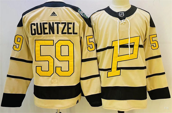  Mens Pittsburgh Penguins #59 Jake Guentzel 2023 Winter Classic Player Jersey Cream 