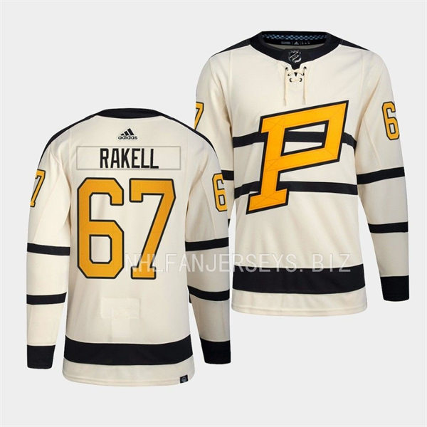  Mens Pittsburgh Penguins #67 Rickard Rakell 2023 Winter Classic Player Jersey Cream 