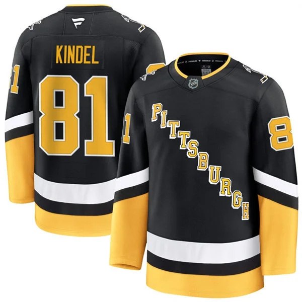  Mens Pittsburgh Penguins #81 Benjamin Kindel Fanatics Black Alternate Throwback Jersey 
