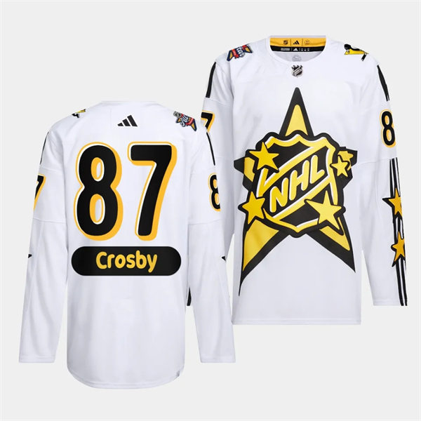  Mens Pittsburgh Penguins #87 Sidney Crosby White 2024 NHL All-Star Game Jersey 