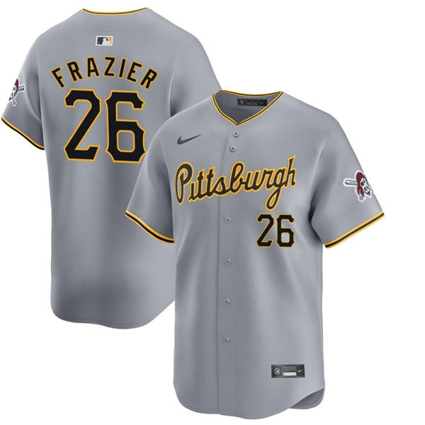  Mens Pittsburgh Pirates #26 Adam Frazier Nike Gray Road Limited Player Jersey 