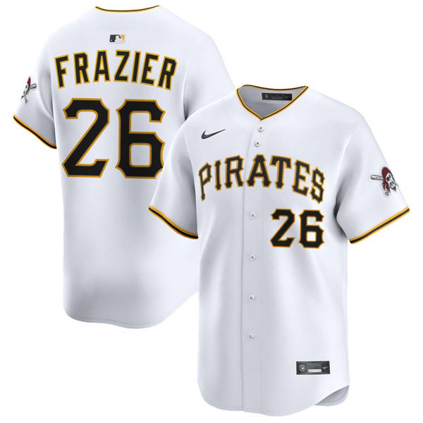  Mens Pittsburgh Pirates #26 Adam Frazier Nike White Home Limited Player Jersey 