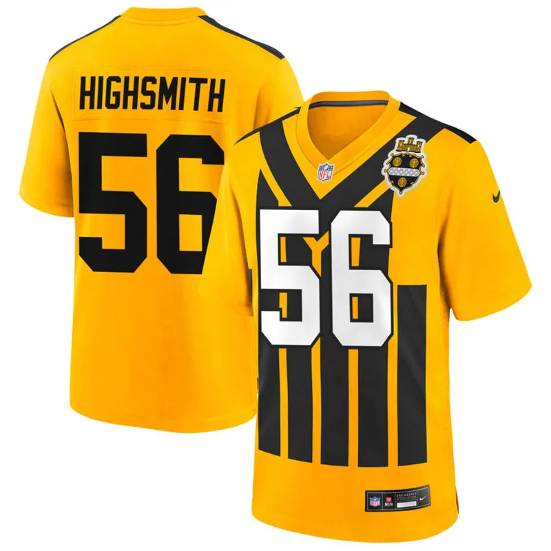  Mens Pittsburgh Steelers #56 Alex Highsmith Nike Gold Alternate 1933 Throwback Game Jersey 