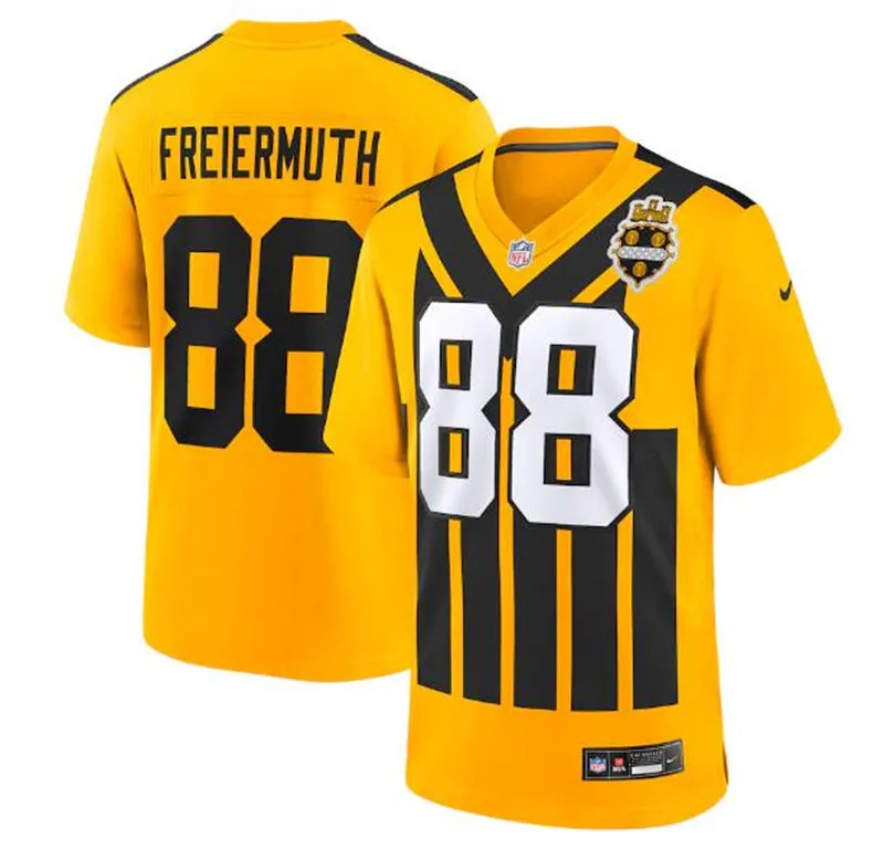  Mens Pittsburgh Steelers #88 Pat Freiermuth Nike Gold Alternate 1933 Throwback Game Jersey 