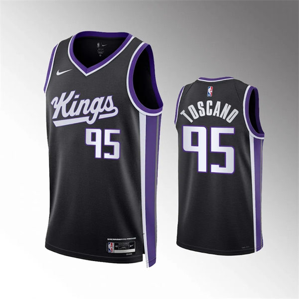  Mens Sacramento Kings #95 Juan Toscano-Anderson Nike 2023-24 Black Icon Edition Player Jersey 