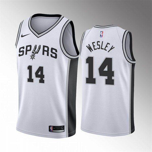  Mens San Antonio Spurs #14 Blake Wesley White Association Edition Jersey 