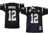  Mens San Diego Chargers #12 Stan Humphries NavyBlue Mitchell&Ness NFL Throwback Football Jersey 