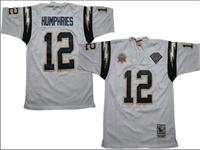  Mens San Diego Chargers #12 Stan Humphries White Mitchell&Ness NFL Throwback Football Jersey 