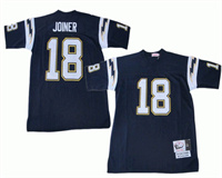  Mens San Diego Chargers #18 Charlie Joiner Navy Blue NFL Throwback Football Jersey 