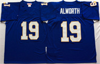  Mens San Diego Chargers #19 Lance Alworth Dark Blue NFL Throwback Football Jersey 