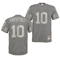  Mens San Francisco 49ers #10 Jimmy Garoppolo Charcoal Metal Mitchell & Ness Throwback Jersey 