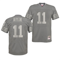  Mens San Francisco 49ers #11 Brandon Aiyuk Charcoal Metal Mitchell & Ness Throwback Jersey 