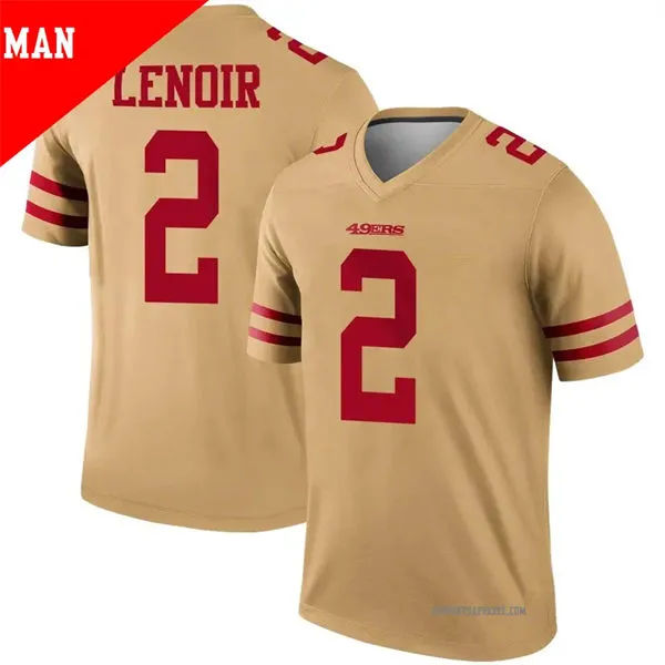  Mens San Francisco 49ers #2 Deommodore Lenoir Nike Gold Inverted Limited Player Jersey 