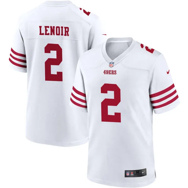  Mens San Francisco 49ers #2 Deommodore Lenoir Nike Home White F.U.S.E. Vapor Limited Jersey 