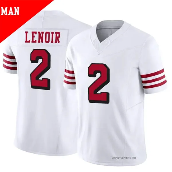  Mens San Francisco 49ers #2 Deommodore Lenoir Nike White Alternate F.U.S.E. Vapor Limited Jersey 