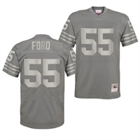  Mens San Francisco 49ers #55 Dee Ford Charcoal Metal Mitchell & Ness Throwback Jersey 