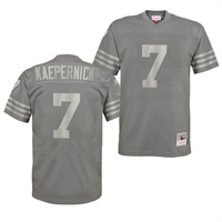  Mens San Francisco 49ers #7 Colin Kaepernick Charcoal Metal Mitchell & Ness Throwback Jersey 