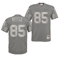  Mens San Francisco 49ers #85 George Kittle Charcoal Metal Mitchell & Ness Throwback Jersey 