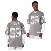  Mens San Francisco 49ers #99 Javon Kinlaw Charcoal Metal Mitchell & Ness Throwback Jersey 