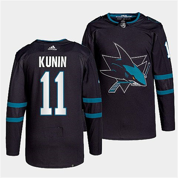  Mens San Jose Sharks #11 Luke Kunin Black Alternate Third Jersey 