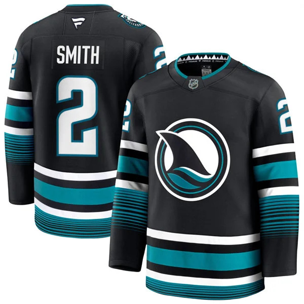  Mens San Jose Sharks #2 Will Smith Fanatics Black Alternate Premium Jersey 