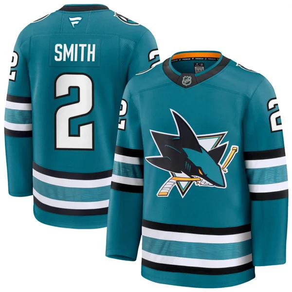  Mens San Jose Sharks #2 Will Smith Fanatics Home Teal Player Jersey 
