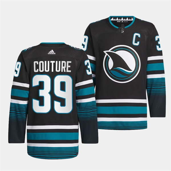  Mens San Jose Sharks #39 Logan Couture 2023-24 Cali Fin 3rd Alternate Jersey Black  