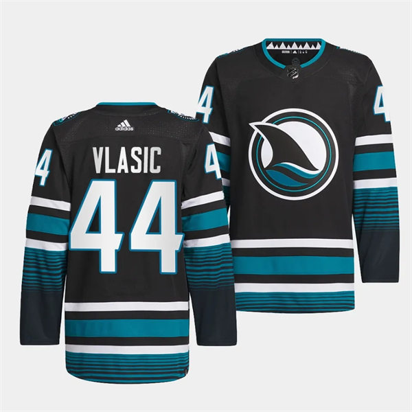  Mens San Jose Sharks #44 Marc-Edouard Vlasic 2023-24 Cali Fin 3rd Alternate Jersey Black  