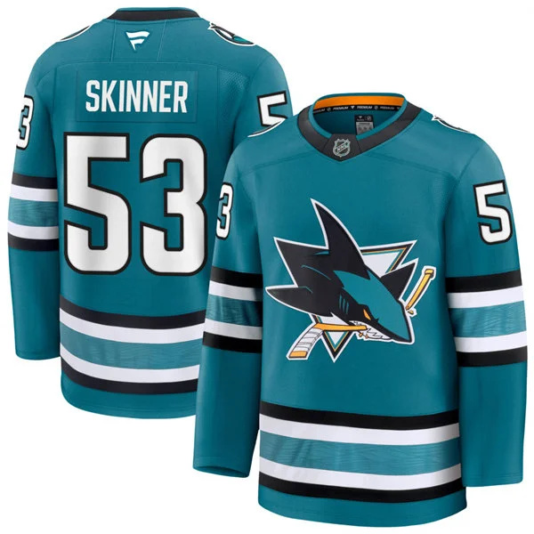  Mens San Jose Sharks #53 Jeff Skinner Fanatics Home Teal Player Jersey 