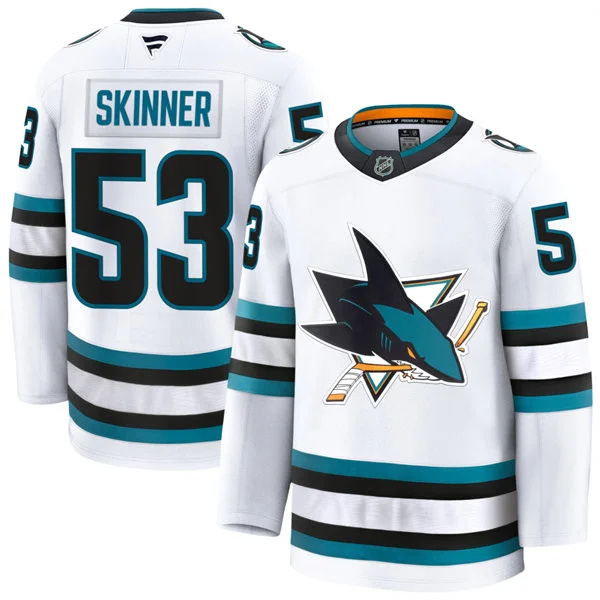  Mens San Jose Sharks #53 Jeff Skinner Fanatics White Away Premium Jersey 