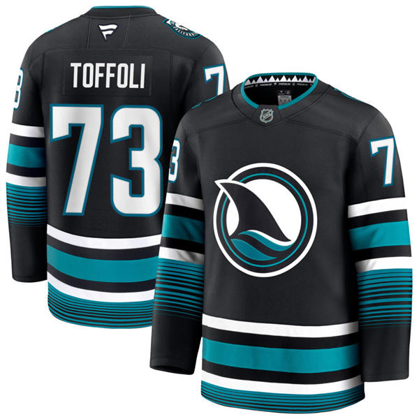  Mens San Jose Sharks #73 Tyler Toffoli  Fanatics Black Alternate Premium Jersey 