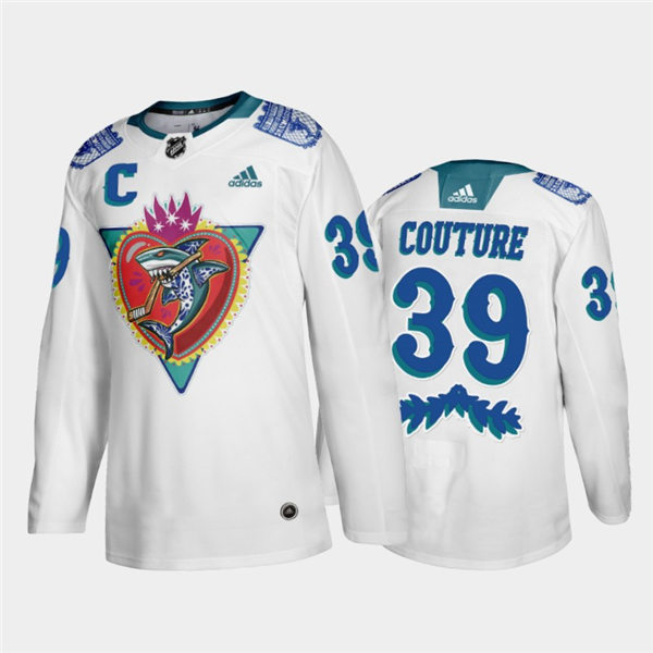  Mens San Jose Sharks Logan Couture #39 Adidas White Los Tiburones Night Jersey 