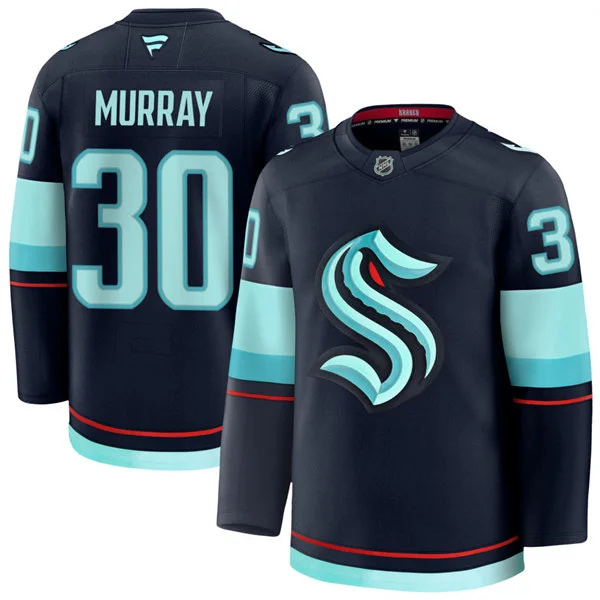  Mens Seattle Kraken #30 Matt Murray Fanatics Navy Home Premium Player Jersey 