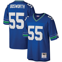  Mens Seattle Seahawks #55 Brian Bosworth 1987 Royal Mitchell & Ness Legacy Throwback Jersey 