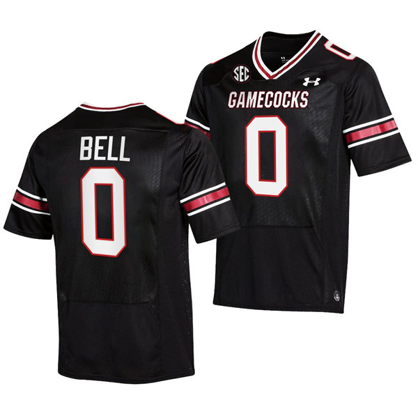  Mens South Carolina Gamecocks #0 Jaheim Bell 2022 Black College Football Game Jersey 
