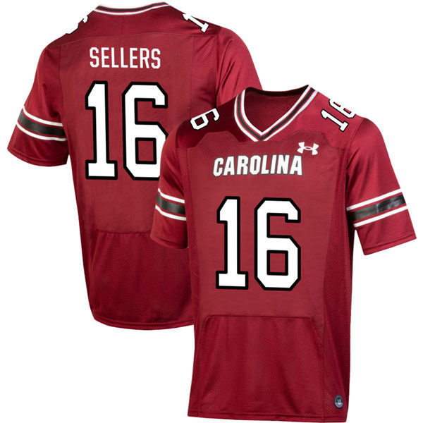  Mens South Carolina Gamecocks #16 LaNorris Sellers Garnet Football Game Jersey 