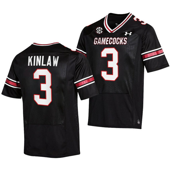  Mens South Carolina Gamecocks #3 Javon Kinlaw 2022 Black College Football Game Jersey 