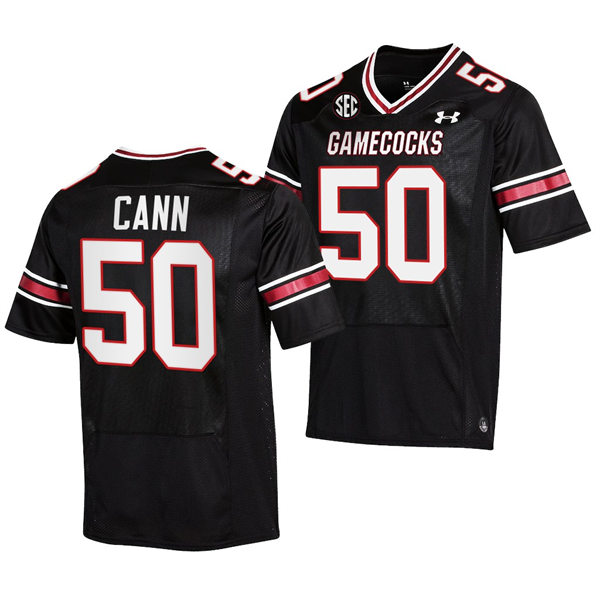  Mens South Carolina Gamecocks #50 A.J. Cann 2022 Black College Football Game Jersey 