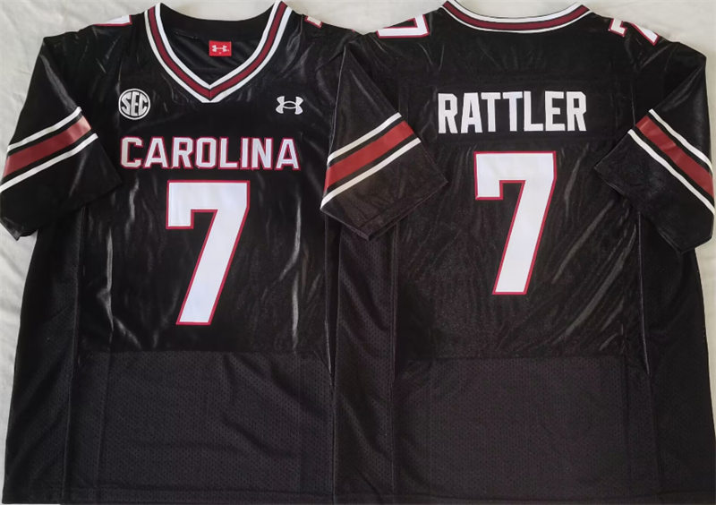  Mens South Carolina Gamecocks #7 Spencer Rattle Black College Football Game Jersey 