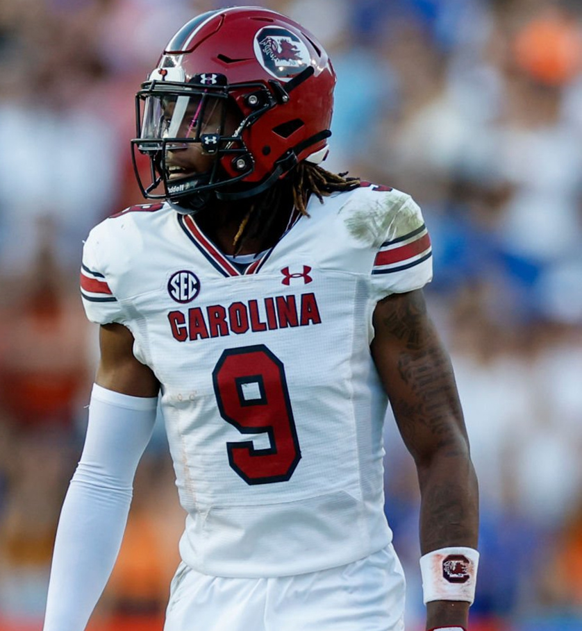  Mens South Carolina Gamecocks #9 Cam Smith White College Football Game Jersey 