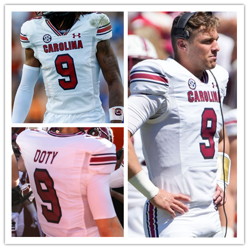  Mens South Carolina Gamecocks #9 Luke Doty White College Football Game Jersey 