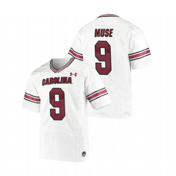  Mens South Carolina Gamecocks #9 Nick Muse White College Football Game Jersey 