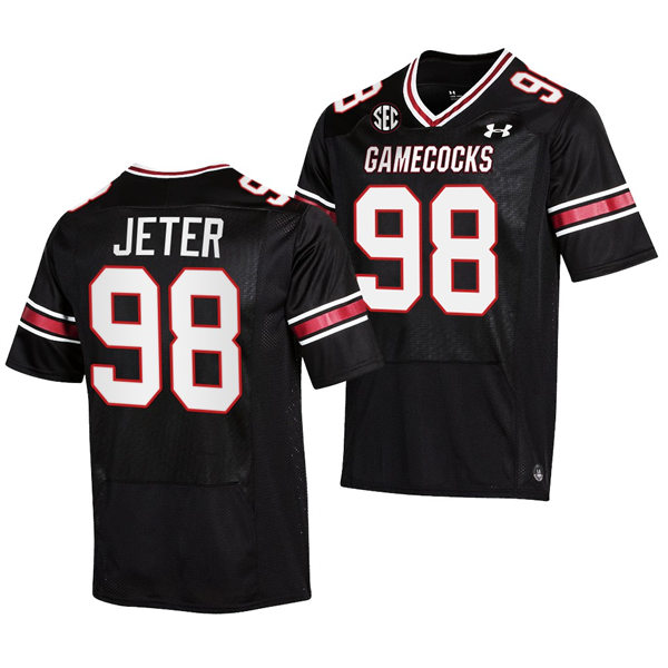 Mens South Carolina Gamecocks #98 Mitch Jeter 2022 Black College Football Game Jersey 