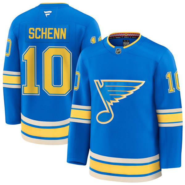 Mens St. Louis Blues #10 Brayden Schenn Fanatics Light Blue Alternate Player Jersey 